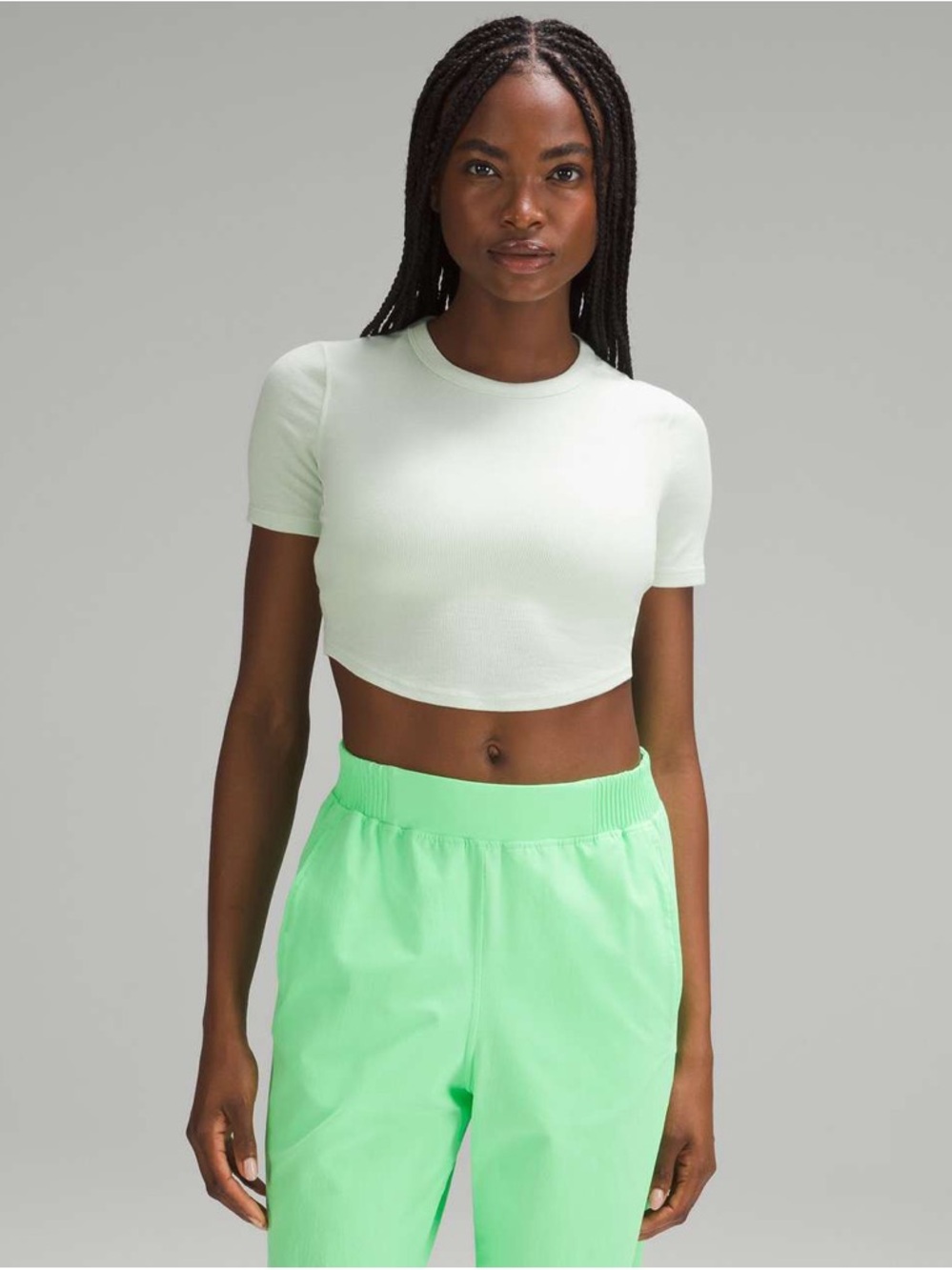 Lululemon Hold Tight Cropped T-Shirt Kohlrabi Green